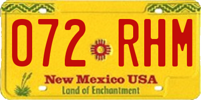 NM license plate 072RHM