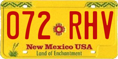 NM license plate 072RHV