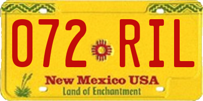 NM license plate 072RIL