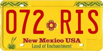 NM license plate 072RIS
