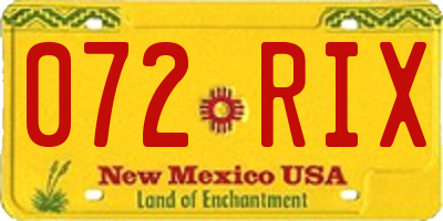 NM license plate 072RIX
