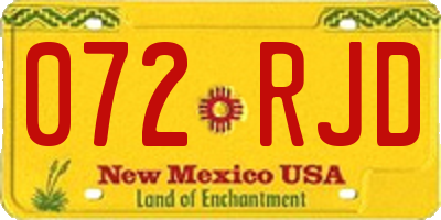 NM license plate 072RJD
