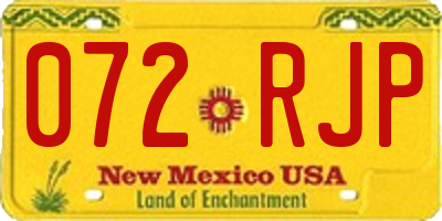NM license plate 072RJP