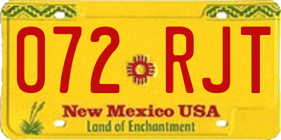 NM license plate 072RJT