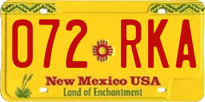 NM license plate 072RKA