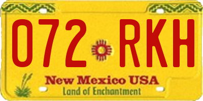 NM license plate 072RKH