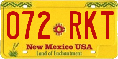 NM license plate 072RKT