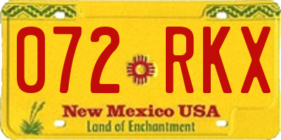 NM license plate 072RKX
