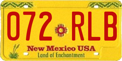 NM license plate 072RLB
