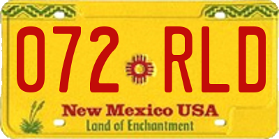 NM license plate 072RLD