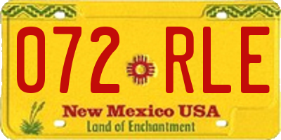 NM license plate 072RLE
