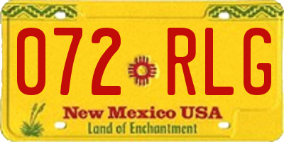 NM license plate 072RLG