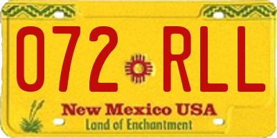 NM license plate 072RLL