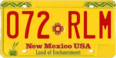NM license plate 072RLM