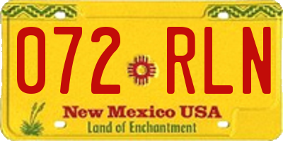 NM license plate 072RLN