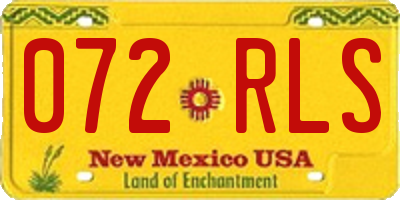 NM license plate 072RLS