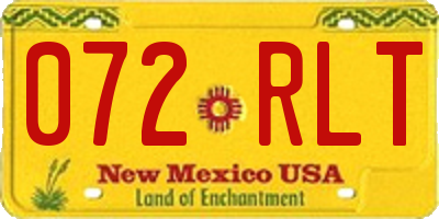 NM license plate 072RLT