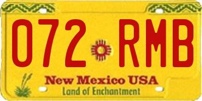 NM license plate 072RMB