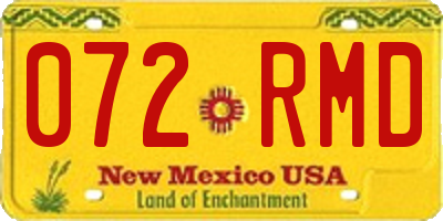 NM license plate 072RMD
