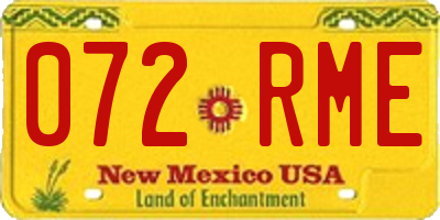 NM license plate 072RME