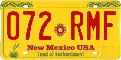 NM license plate 072RMF