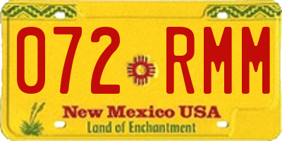 NM license plate 072RMM