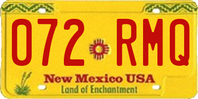 NM license plate 072RMQ