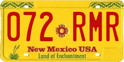 NM license plate 072RMR