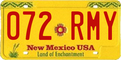 NM license plate 072RMY