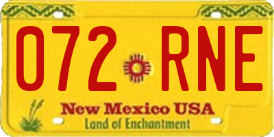 NM license plate 072RNE