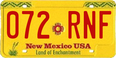 NM license plate 072RNF