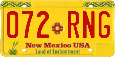 NM license plate 072RNG
