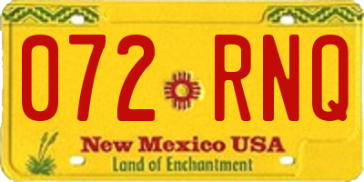 NM license plate 072RNQ