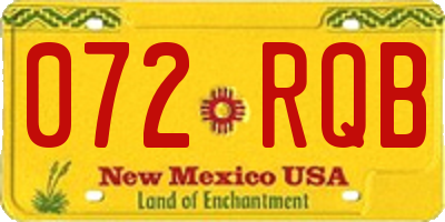 NM license plate 072RQB