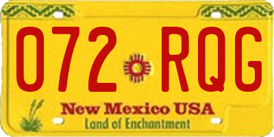 NM license plate 072RQG