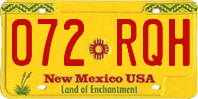 NM license plate 072RQH