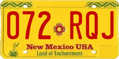NM license plate 072RQJ