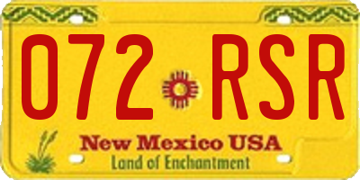 NM license plate 072RSR