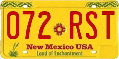 NM license plate 072RST