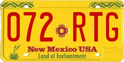 NM license plate 072RTG