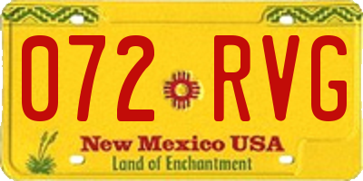 NM license plate 072RVG