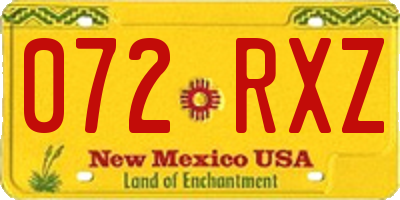 NM license plate 072RXZ