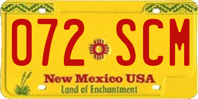 NM license plate 072SCM