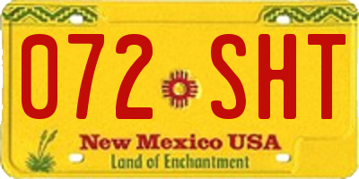 NM license plate 072SHT