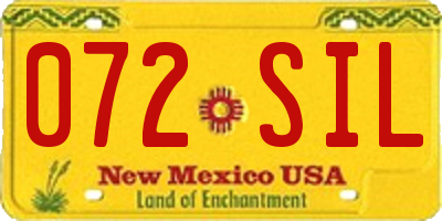 NM license plate 072SIL