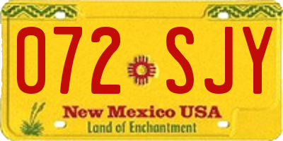 NM license plate 072SJY