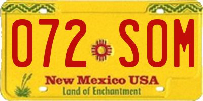 NM license plate 072SOM