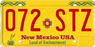 NM license plate 072STZ