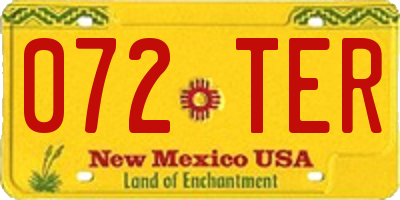 NM license plate 072TER