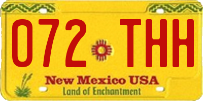 NM license plate 072THH